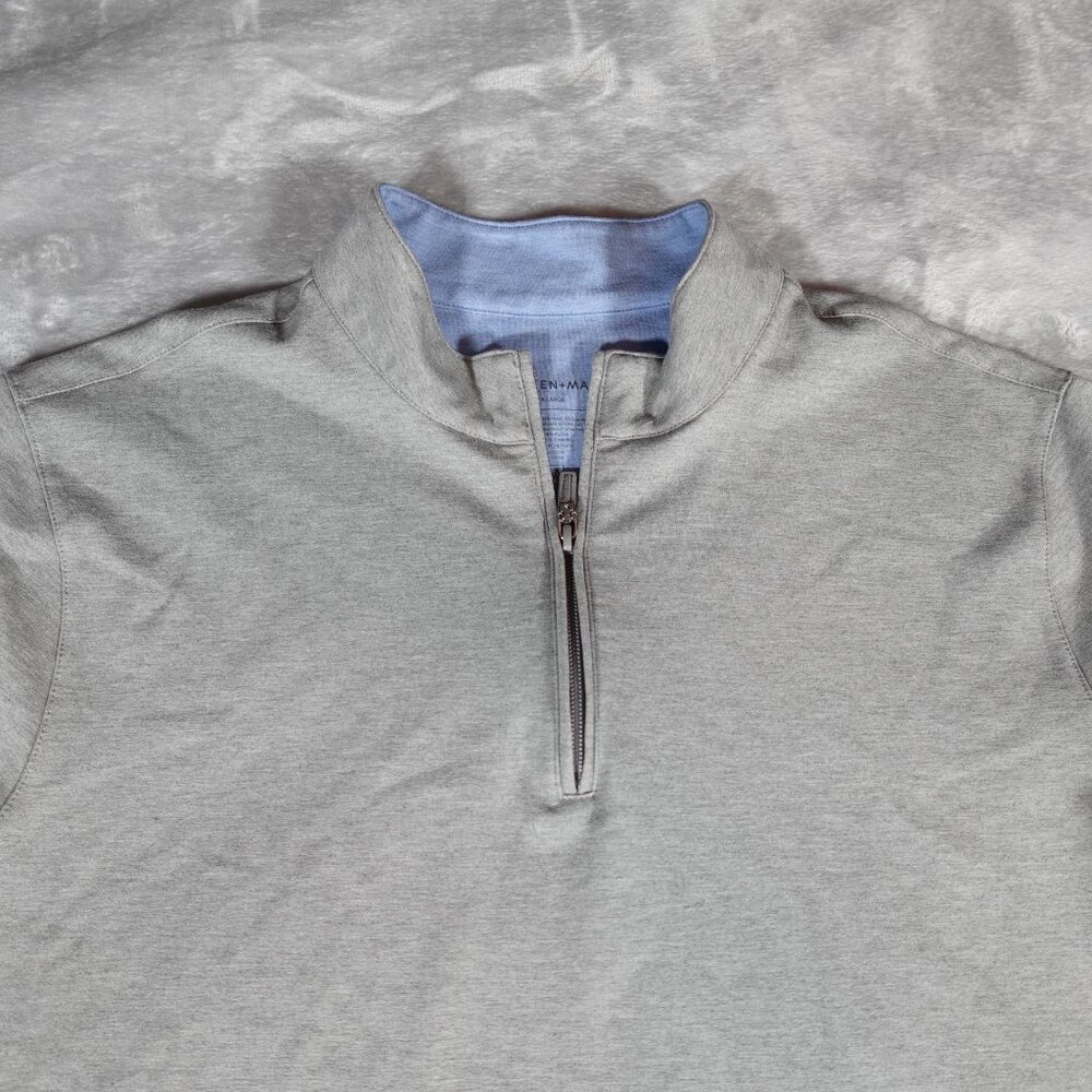 Mizzen Main 1/4 Zip Pullover Mens XL Rayon Stretch Athletic Golf Gray - Picture 2 of 10